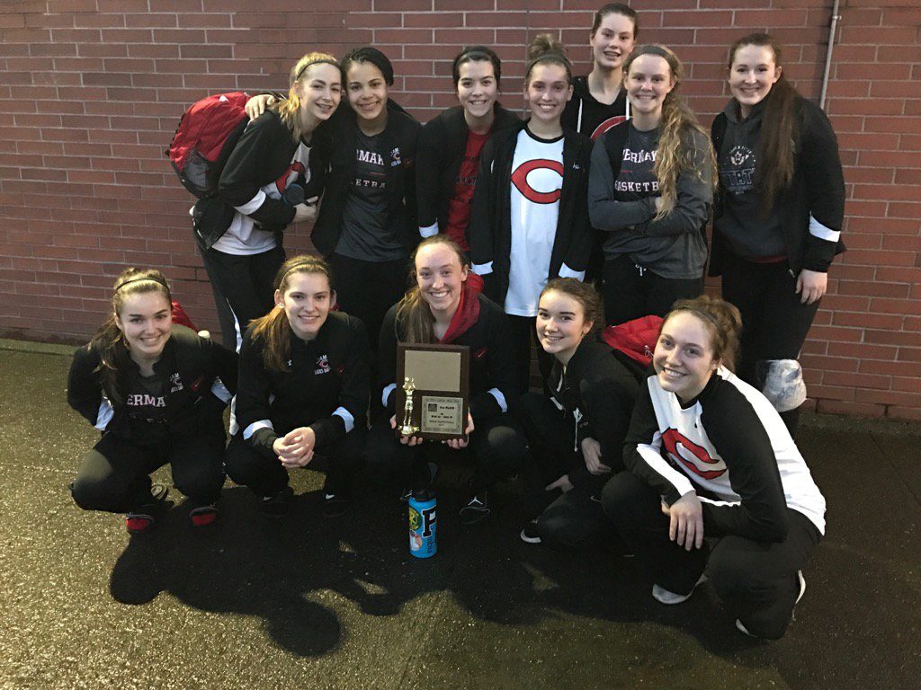 The Camas High School girls basketball team earned second place at the 4A bi-district tournament Feb. 18, at Puyallup High School. Photo by Dana Lighty.
