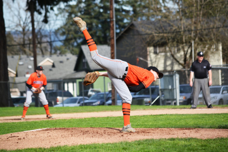 Ryan Krout gets the most out of his wind up and follow through for the Panthers Friday, at Louis Bloch Park. The WHS senior picked up the win after pitching five innings of one-run ball and racking up five strikeouts.