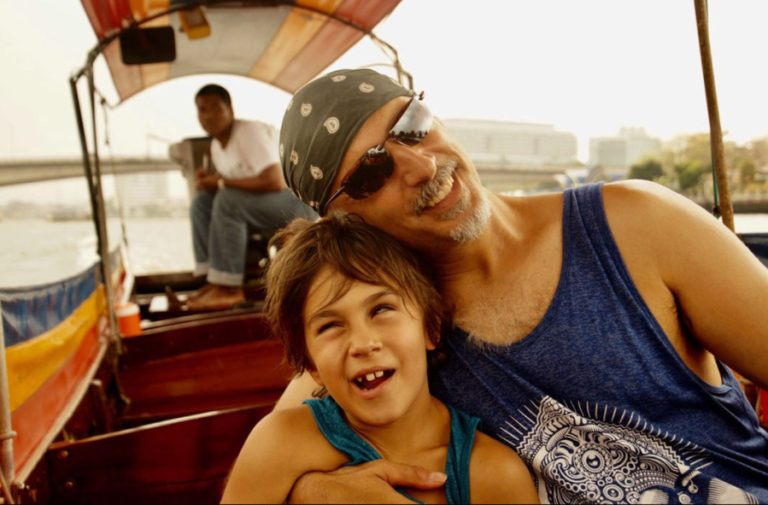 Zylus and his dad, Dave Italiano, share a silly moment on a longboat in Thailand. Most of the boats have turbocharged diesels on a see-saw gimbal with a prop on the end of a 15&#039; shaft, according to Heather Keller, Zylus&#039; mom.