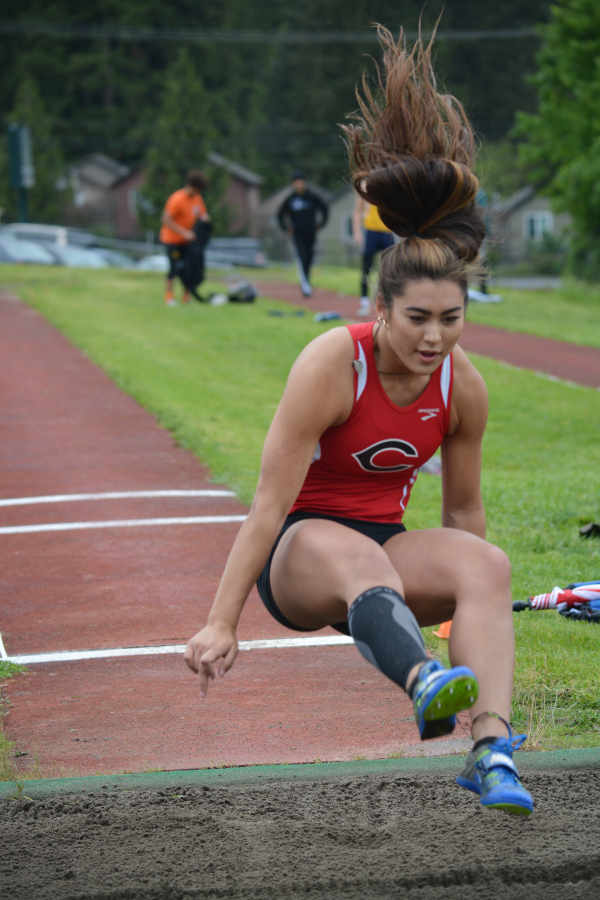 Alexa Dietz leaped to two district championships for the Papermakers. She set a new personal best mark of 35 feet, 11.5 inches in the triple jump.