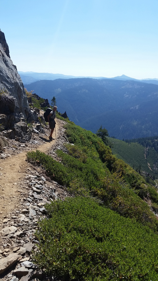 On the final day of the Camas couple&#039;s journey, Dave hikes down Sierra Buttes into the valley to Sierra City, Calif.