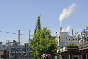 The Georgia-Pacific paper mill is pictured here from downtown Camas. After residents asked about a recent increase in odor, mill management said a solution is on its way.