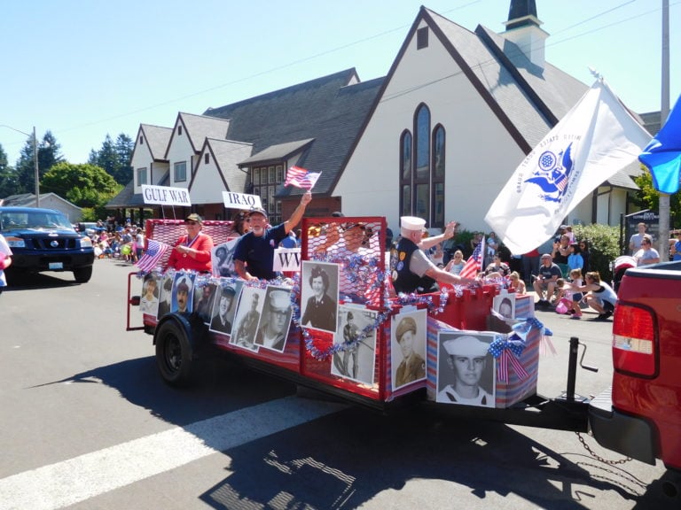 The Camas Days Grand Parade, Saturday, included a Veterans of Foreign Wars Post 4278 float that honored those who have served in the U.S. military. In keeping with this year's Camas Days' theme, "Once Upon A Time," a banner on the VFW vehicle stated "Once upon a time, we were soldiers. Now we are veterans."