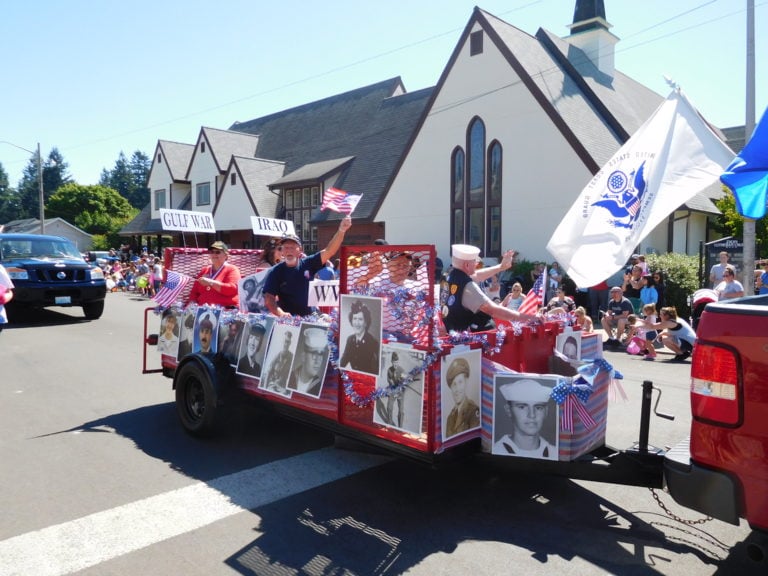 The Camas Days Grand Parade, Saturday, included a Veterans of Foreign Wars Post 4278 float that honored those who have served in the U.S. military. In keeping with this year's Camas Days' theme, "Once Upon A Time," a banner on the VFW vehicle stated "Once upon a time, we were soldiers. Now we are veterans."
