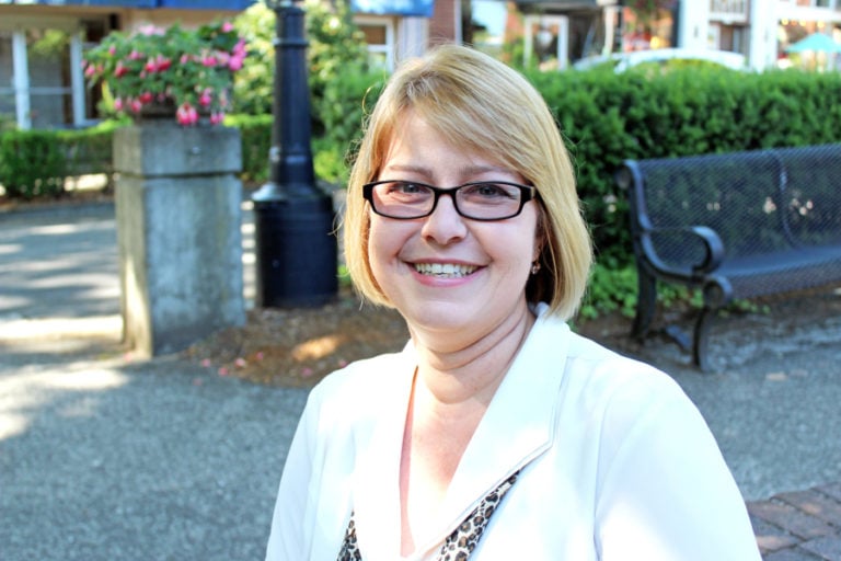 Amanda Stamness is new to Camas and to city politics, but says she would like to help shape the town where she and her husband have lived for the past three years.