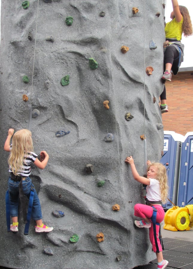 The climbing wall is a popular activity on the annual Camas Days Kids Street.