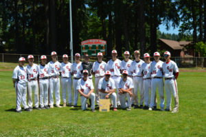 Camas-Washougal beat Kalama-Woodland-Ridgefield-La Center 11-10 Saturday, at Louis Bloch Park in Camas, to become the Southern Washington 13-15 Babe Ruth state champions. Players are Drew Ott, Lucas Barbier, Jackson Gibbs, Josh Mansur, Skylar Kelsey, Beau Kearsey, Taylor Shega, Clint French, Braden Zook, Evan Stott, Isaac Hanley, Kolby Broadbent, Bradley Carter, Logan Kearsey and Gideon Malychewski. Andrew Ott is the manager, and Bob Gibbs and Joel Shega are the coaches. (Photo courtesy of Sydney Ott)