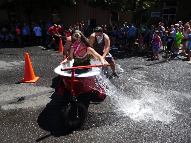 The "Bathtub Bandits" claimed first place in the Bathtub Races at Camas Days, Saturday, on Northeast Fourth Avenue. The team featured Triston Groth, Tanya Groth and Greg Irwin, of Camas. The Bandits have earned third place or better in the Camas Days bathtub races for 12 years. 