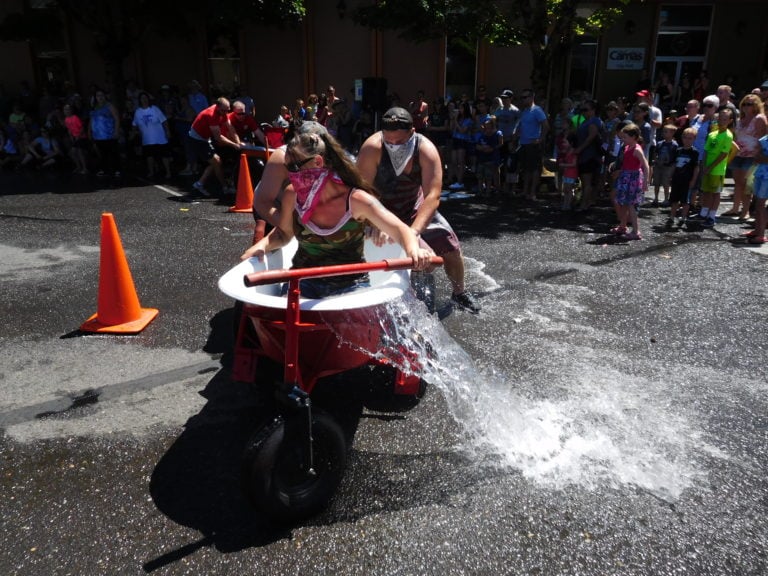 The "Bathtub Bandits" claimed first place in the Bathtub Races at Camas Days, Saturday, on Northeast Fourth Avenue. The team featured Triston Groth, Tanya Groth and Greg Irwin, of Camas. The Bandits have earned third place or better in the Camas Days bathtub races for 12 years.