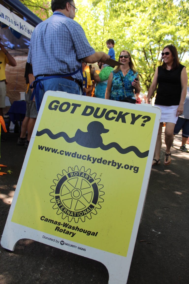 Haven't adopted your duck yet? The Camas-Washougal Rotary has a booth at Camas Days on Fourth Avenue, so you still have a chance to adopt a duck and take a shot at winning the grand prize — a trip to Hawaii — if your duck finishes first in the "race" down the Washougal River on Sunday afternoon. 