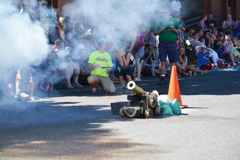 The 2017 Camas Days Grand Parade begins with this shot out of a cannon Saturday.