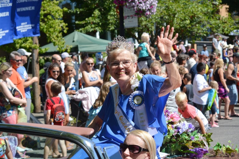 Nan Henriksen, the 2017 Camas Days Senior Royal Court Queen, waves during the 2017 Camas Days Grand Parade on Saturday, July 22, 2017. (Post-Record files)