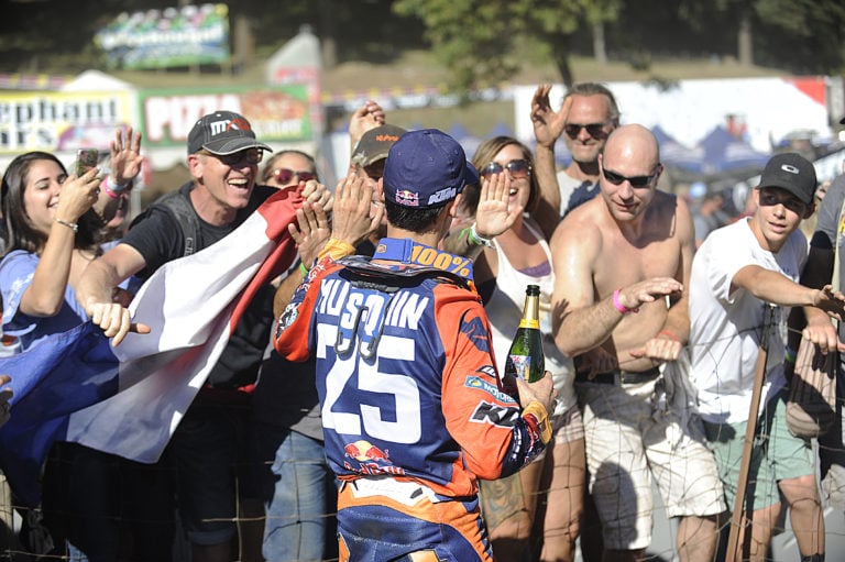 Marvin Musquin celebrates his big day with the fans at Washougal.