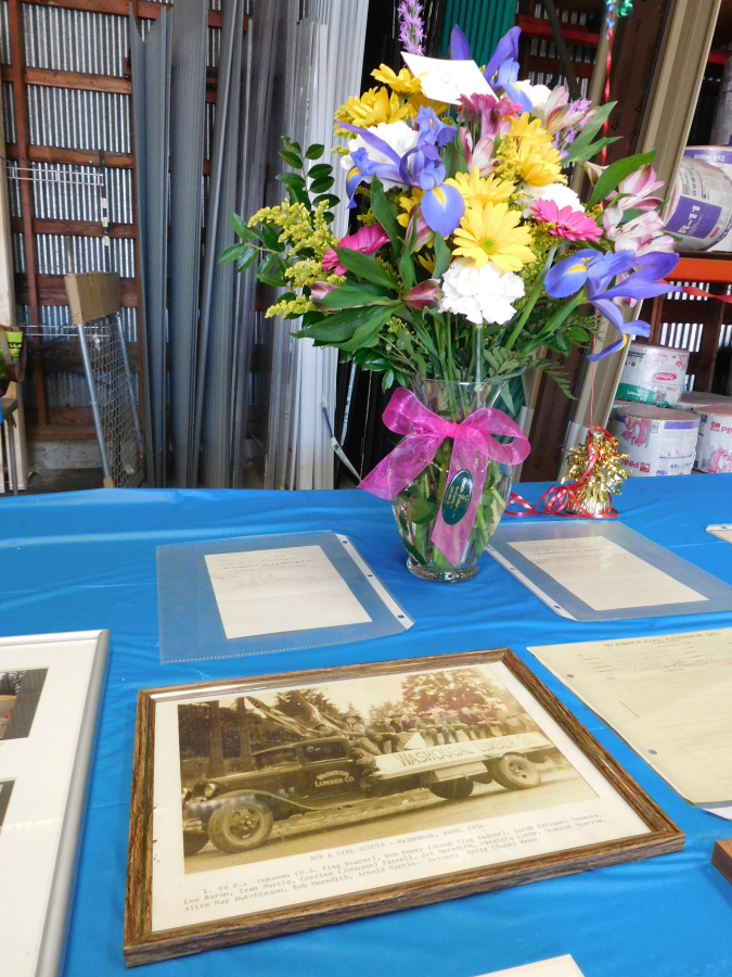 Photos, celebrating the 100 years of business conducted at Washougal Lumber, were available to view.