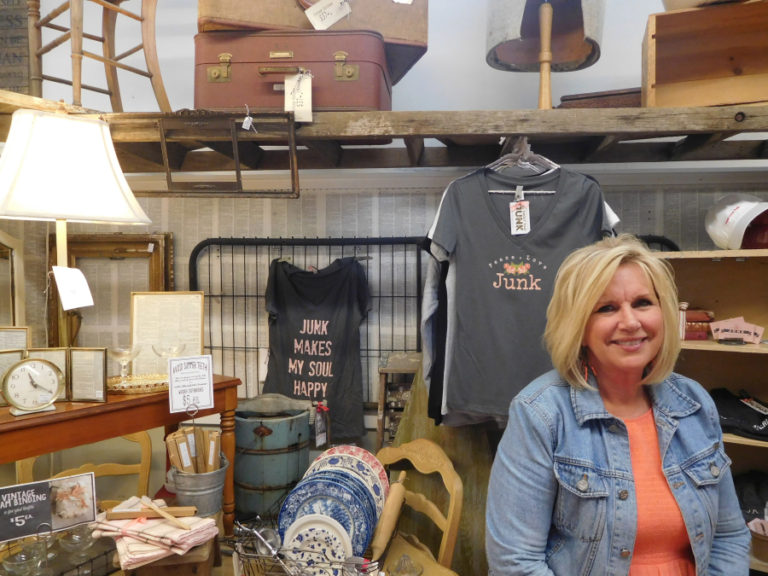 Tracey Buxton has been a &quot;junker&quot; for more than 30 years. Recently, she shifted her focus to creating a line of t-shirts, tank tops, coffee cups and other items with fun, antiquing related sayings.