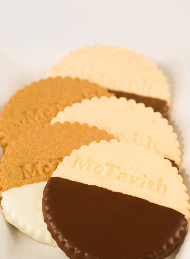 Hand-dipped, hand-cut shortbread cookies are made in small batches at the McTavish Shortbread bakery off Northeast Glisan Street in East Portland.