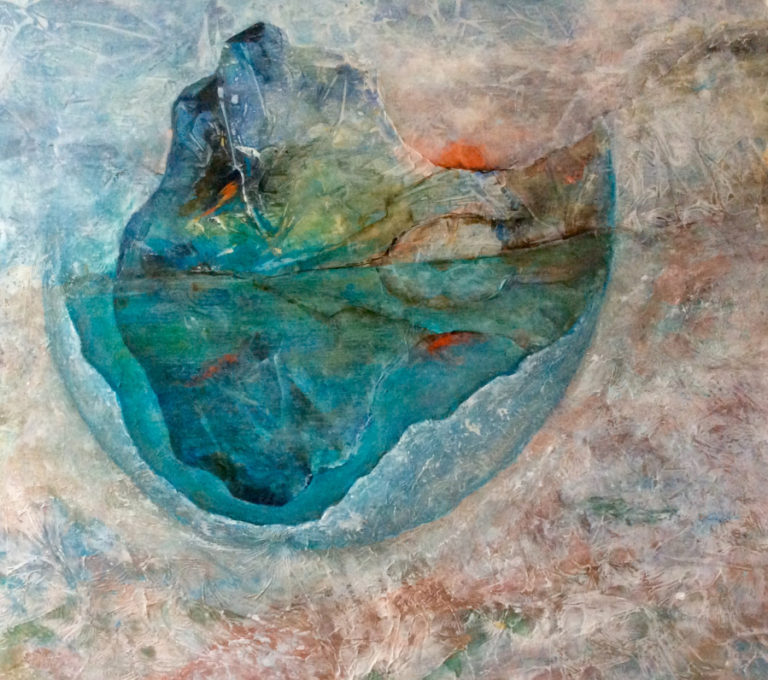 &quot;Bubbling Reflection&quot; by artist Katey Sandy will be one of several pieces shown at the Second Story Gallery, above the Camas Public Library through the month of October.