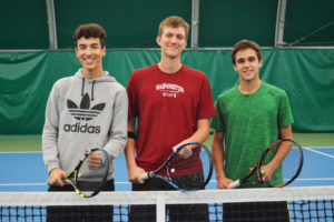 Washougal tennis players Jalen Watts, Scott Anderson and Jaden Moore (left to right) qualified for the 2A district tournament. The event takes place Friday and Saturday, at the Mint Valley Racquet Club in Longview. 