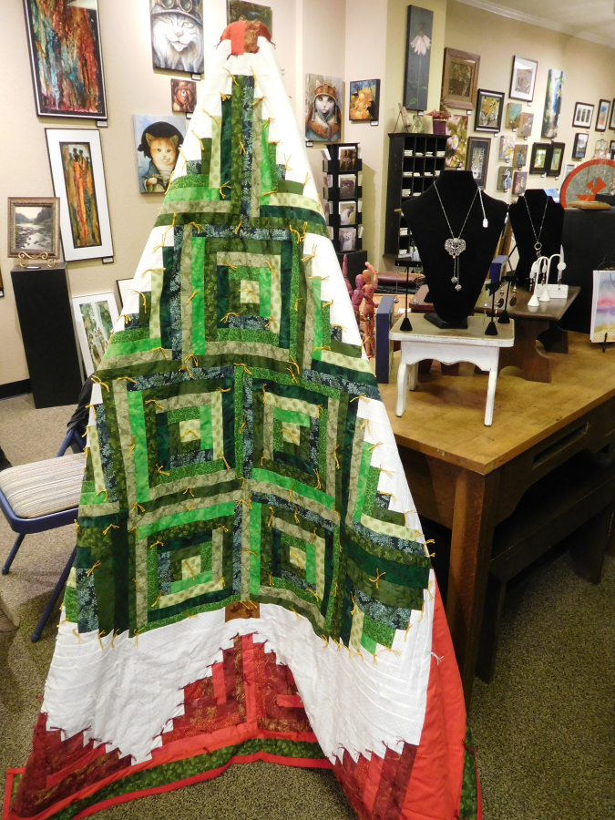 The Columbia Gorge Women&#039;s Association held a drawing for this handmade quilt at the 2016 Holly Days Arts and Crafts Bazaar.