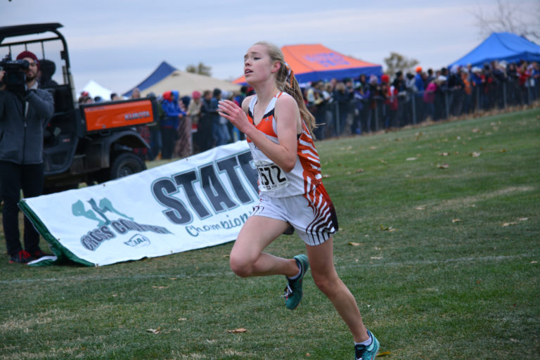 Washougal High School junior Amelia Pullen placed third in the 2A girls state cross country race, with a time of 18:36.3, Saturday, at the Sun Willows Golf Course, in Pasco.