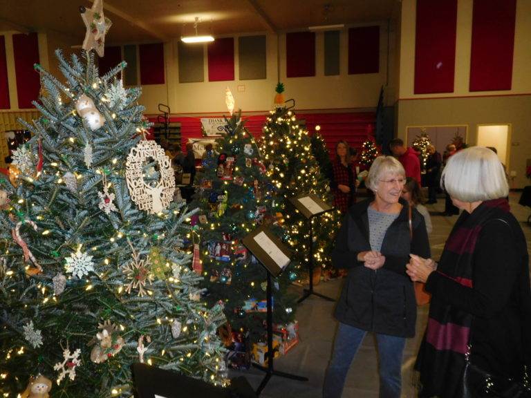 Area residents visited with friends and family members while viewing beautifully decorated trees at the Washougal Festival of Trees, Friday, Dec. 1, at Hathaway Elementary School. The event continues Saturday, Dec. 2.