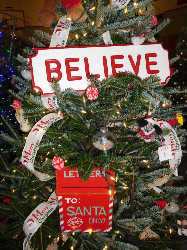 “The Polar Express,” inspired this entry in the eighth annual Washougal Festival of Trees, at Hathaway Elementary School.