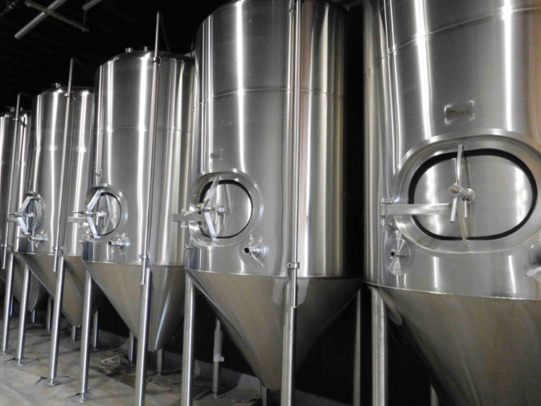Ten fermenters have been installed at the future site of Grains of Wrath Brewing, in downtown Camas. The stainless steel containers were made by JV Northwest Inc., of Canby, Oregon.