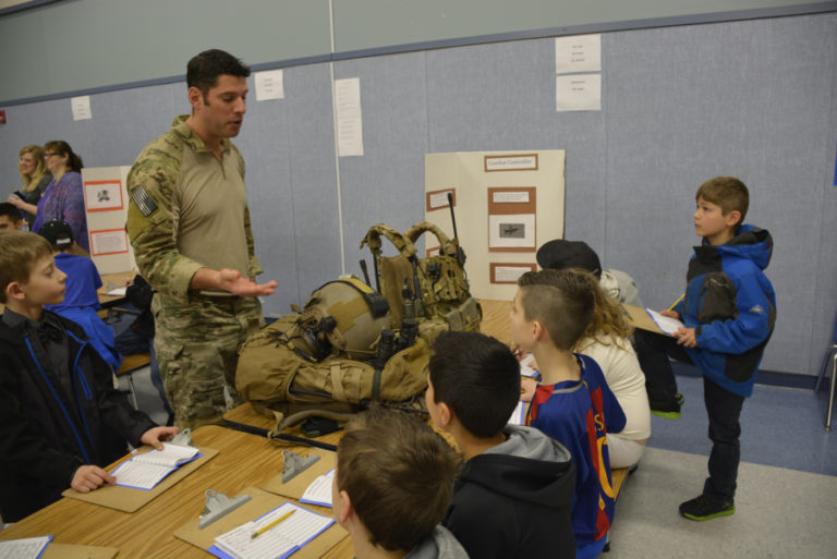 Gause Elementary School students visit the U.S. National Guard station during their school&#039;s Career Day on Friday, Jan. 12.
