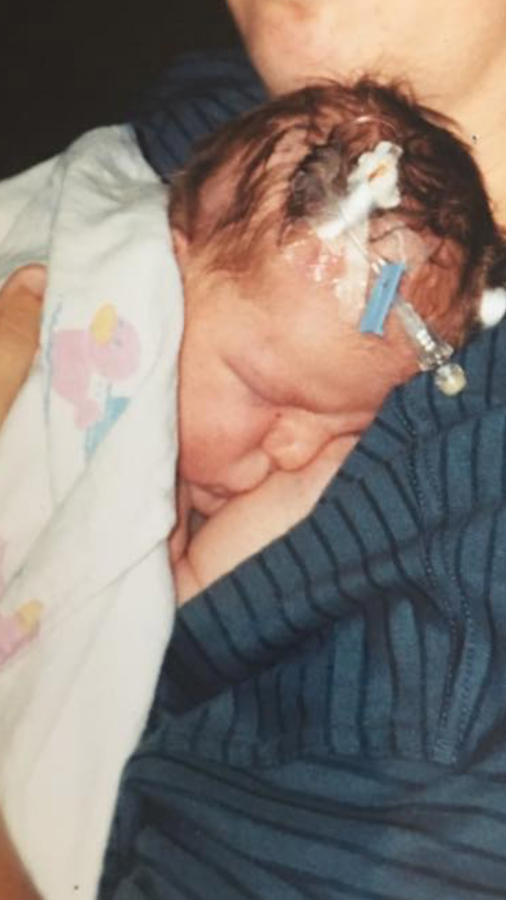 Dakota Watson in the NICU shortly after he was born.