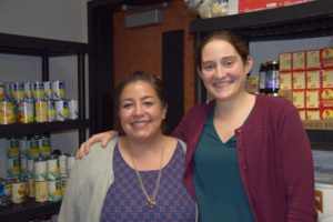 Sheree Gomez-Clark, Washougal High School associate principal, and Mary Pursley, special education teacher at Washougal High School, inside of the Panther Den at Washougal High School. Gomez-Clark and Pursley are a part of the Panther Den Team that has created the den that will offer students a way to anonymously receive food, clothing and personal hygiene products. 