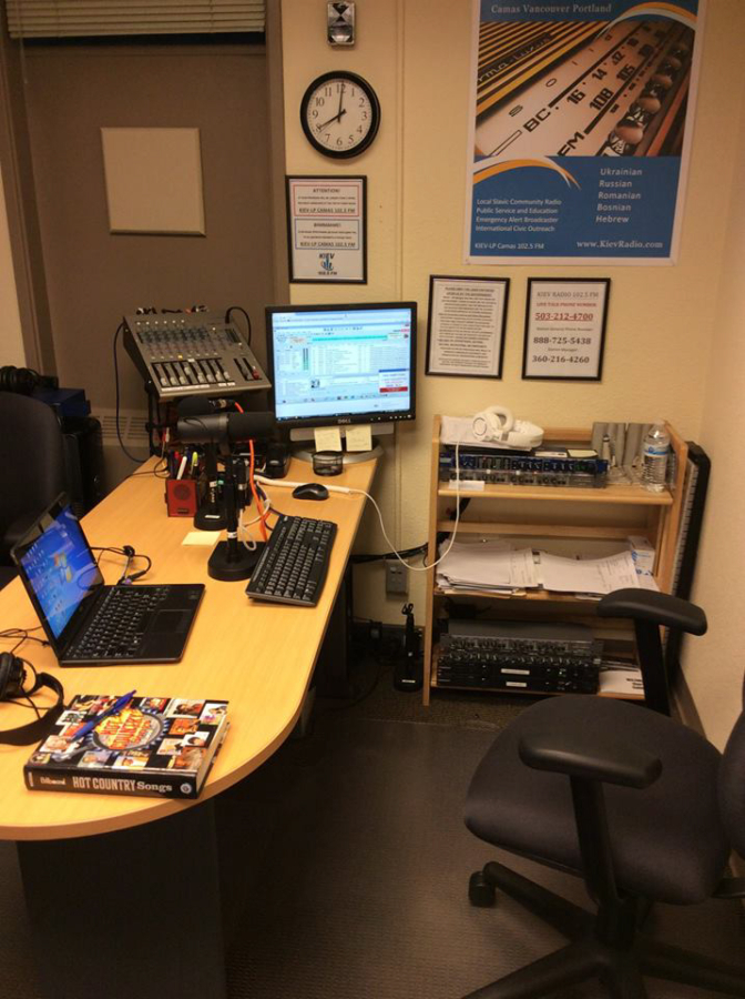 The inside of the Vancouver studio for Outlaw Country radio, where Gerald Gaule hosts his &quot;Country Connections&quot; show.