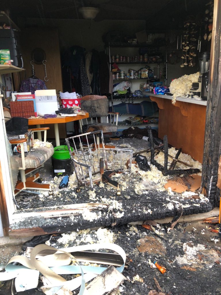 Damage from a Feb. 14 fire at a Camas residence off Northwest 27th Avenue. (Photo courtesy of Camas-Washougal Fire Department)