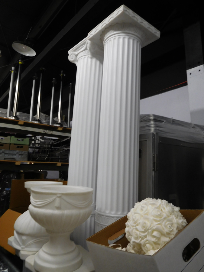 Resin pillars are available to view and rent from the Your Party and Event Center warehouse, at 2380 S.E. Eighth Ave., in Camas. The business&#039; rentable inventory will be moved to 3006 N.E. 112th Ave., Ste. &quot;E,&quot; Vancouver, in April.