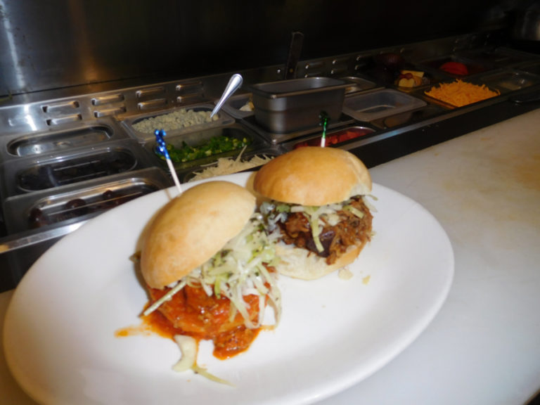 Sliders with meatballs and pulled pork are available at Alex Smokehouse, in downtown Washougal.