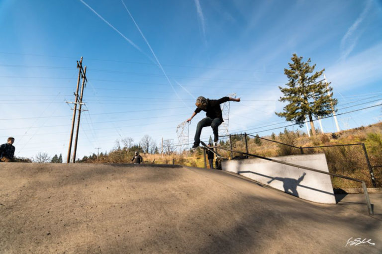 Skaters take advantage of a rare, sunny and warm December day at the Camas-Washougal Riverside Skate Park.