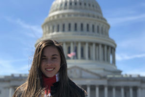 Paige Maas, an eighth-grader at Jemtegaard Middle School, during an advocacy trip with the American Diabetes Association (ADA) in Washington D.C., March of 2018. Maas was diagnosed with type one diabetes when she was seven years old and was selected by the ADA to be an advocate for people with diabetes. She has gone to D.C. three times as an advocate and has called on members of congress for funding to find a cure, technology and transparency with insulin prices. (Contributed photos courtesy of Brad Maas)