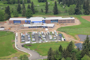 A recent aerial view of the new Lacamas Lake Elementary School in Camas. The school, approved by voters in 2016, is about 75 percent complete. It will be ready for the 2018-19 school year and is located at 1111 N.E. 232nd Ave., Camas. The new building will replace Lacamas Heights Elementary and accommodate at least 150 more students. (Contributed photo courtesy of Cathy Carlson)