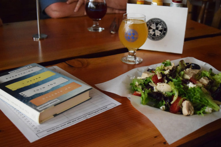 The Books and Brews Book Club is held at 54?40&#039; Brewing Company, which offers a fresh-ingrediant menu featuring everything from a &quot;strawberry fields&quot; salad (pictured here) to burgers and flatbreads.