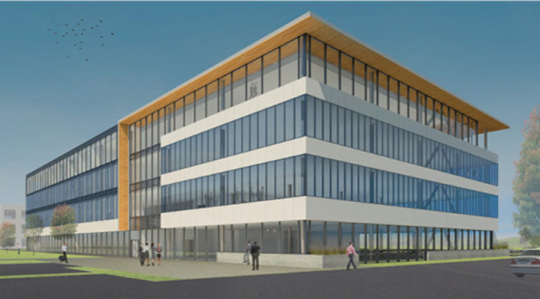 Another view of the future Holland Partner Group&#039;s three-story Camas headquarters, off Northwest Fisher Creek Drive and Northwest 38th Avenue.