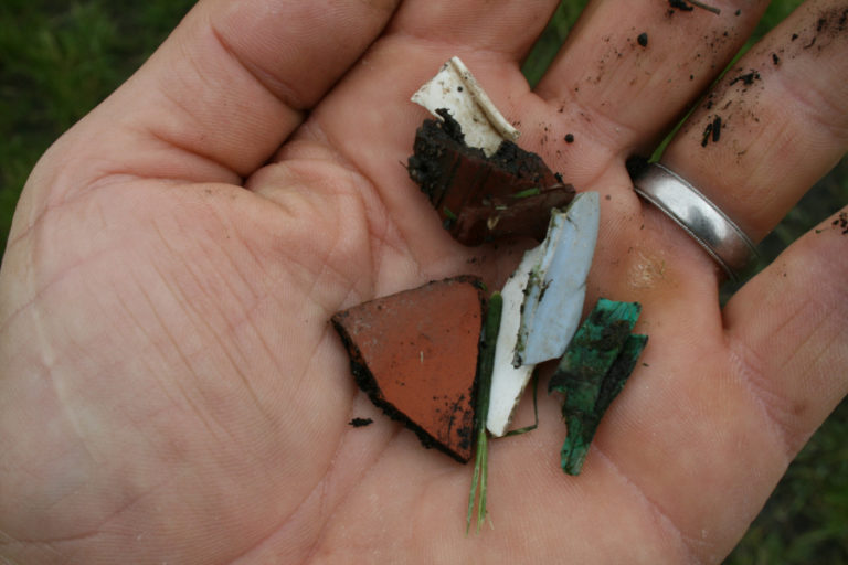 Six pieces of debris discovered  on the new Jemtegaard football field during a recent interview with The Post Record.