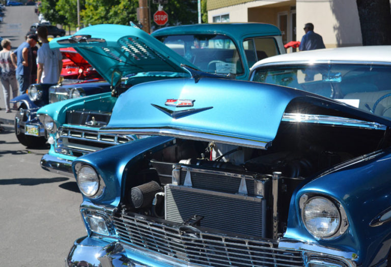 A &quot;blue wave&quot; of cars at the 2017 Camas Car Show. The 13th annual car show is slated to take place from 4 to 8:30 p.m., Saturday, July 7 in historic downtown Camas.