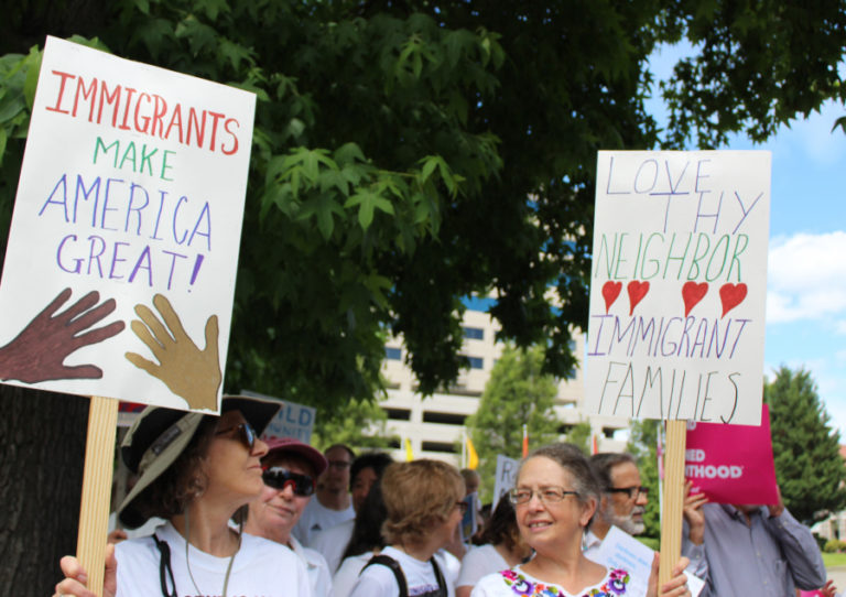Signs from the Saturday, June 30 Families Belong Together march and rally in downtown Vancouver.