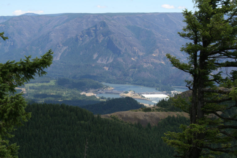 Bonneville dam 2600 feet below Hardy Ridge on Sunday July, 1.
