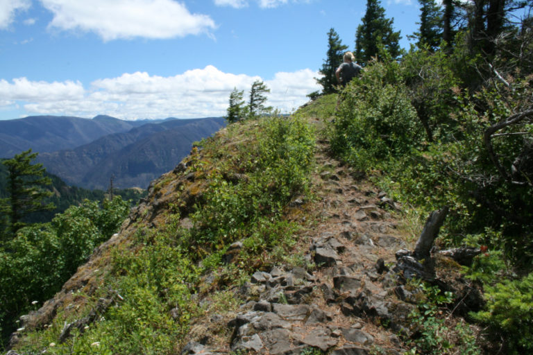 The trail goes through several rocky areas as you reach the summit on Sunday, July 1.
