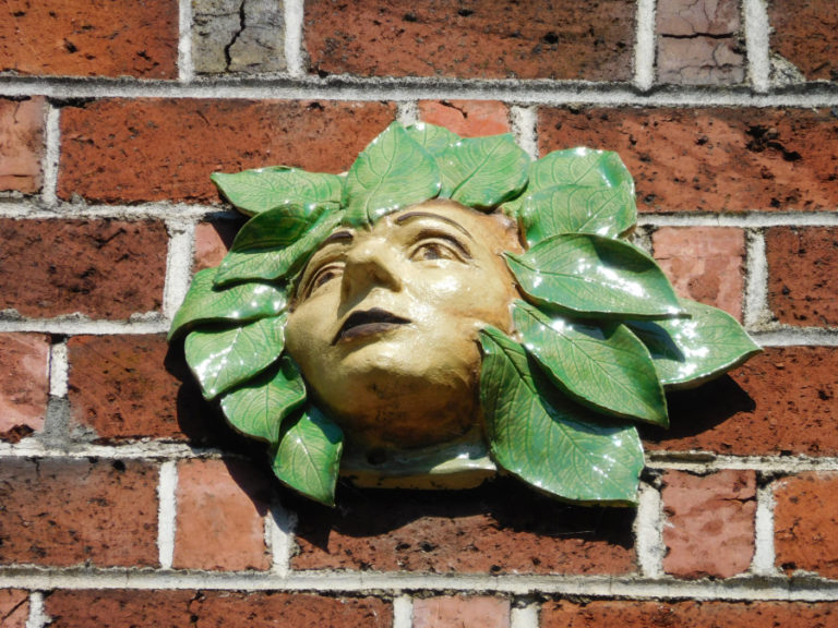 Sculpture faces, created by Portland mask maker Diane Trapp, are on the exterior of the historic Blair Building in downtown Washougal. The building&#039;s owners commissioned Trapp to create the artwork.