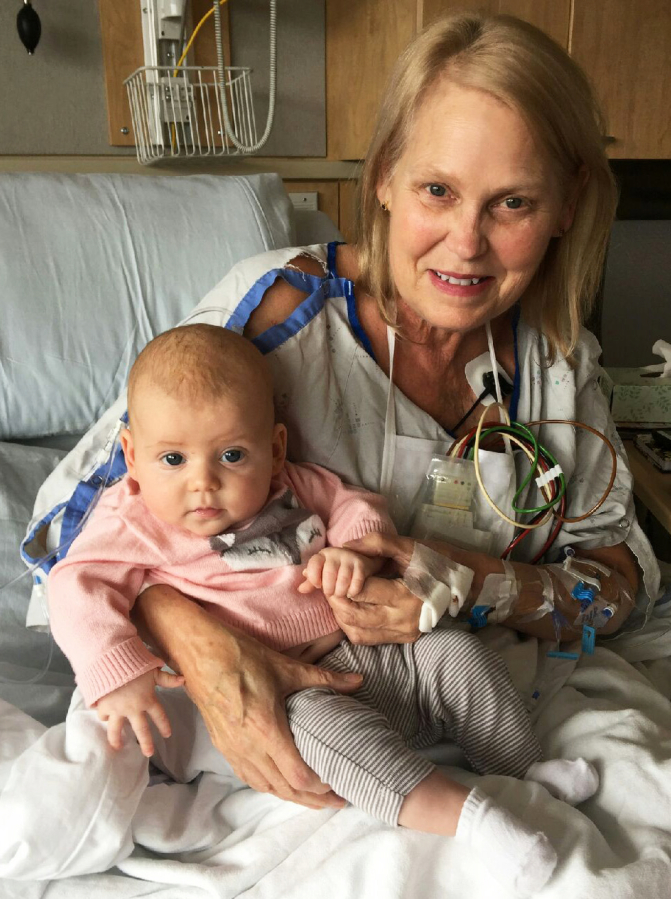 Laurie Lorenz Havener poses with granddaughter Ainsley Havener in October 2016, while Laurie was waiting to hear she had been matched with a donor heart. Laurie Havener said she set goals throughout her battle with congestive heart failure. Living long enough to meet her first grandchild was one of those goals.