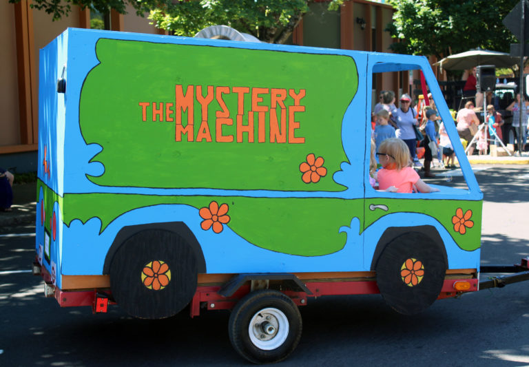 Scooby and friends ride in their Mystery Machine during the 2018 Camas Days Kids Parade on Friday, July 27.