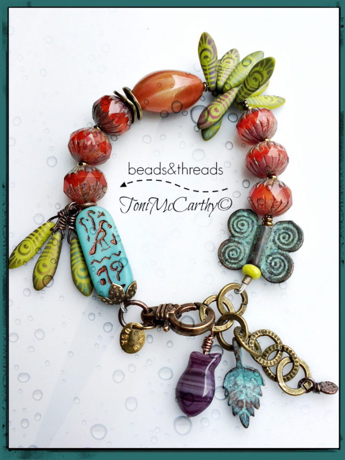 A beaded bracelet by Camas artist Toni McCarthy.