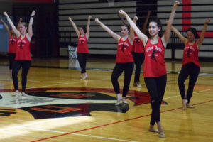 The Camas High School Dance team practices its pom routine, Saturday, Aug. 4. The dance team will compete with a jazz, pom and showcase routine this season. 