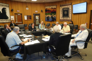 Washougal Finance Director Jennifer Forsberg (center, in background) presents preliminary budgetary information for various city departments during the Aug. 13 Washougal City Council workshop. Additional presentations regarding potential 2019 budget items are scheduled during the next council workshop at 5 p.m., Monday, Aug. 27, at Washougal City Hall.